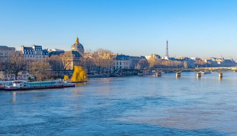 Seine river cruise at sunset